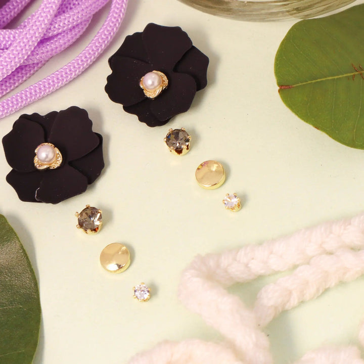 Set Of 4 Garden Diamond Earrings - Salty Accessories