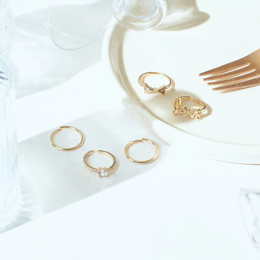 Set Of 5 Alexa Rings | Salty