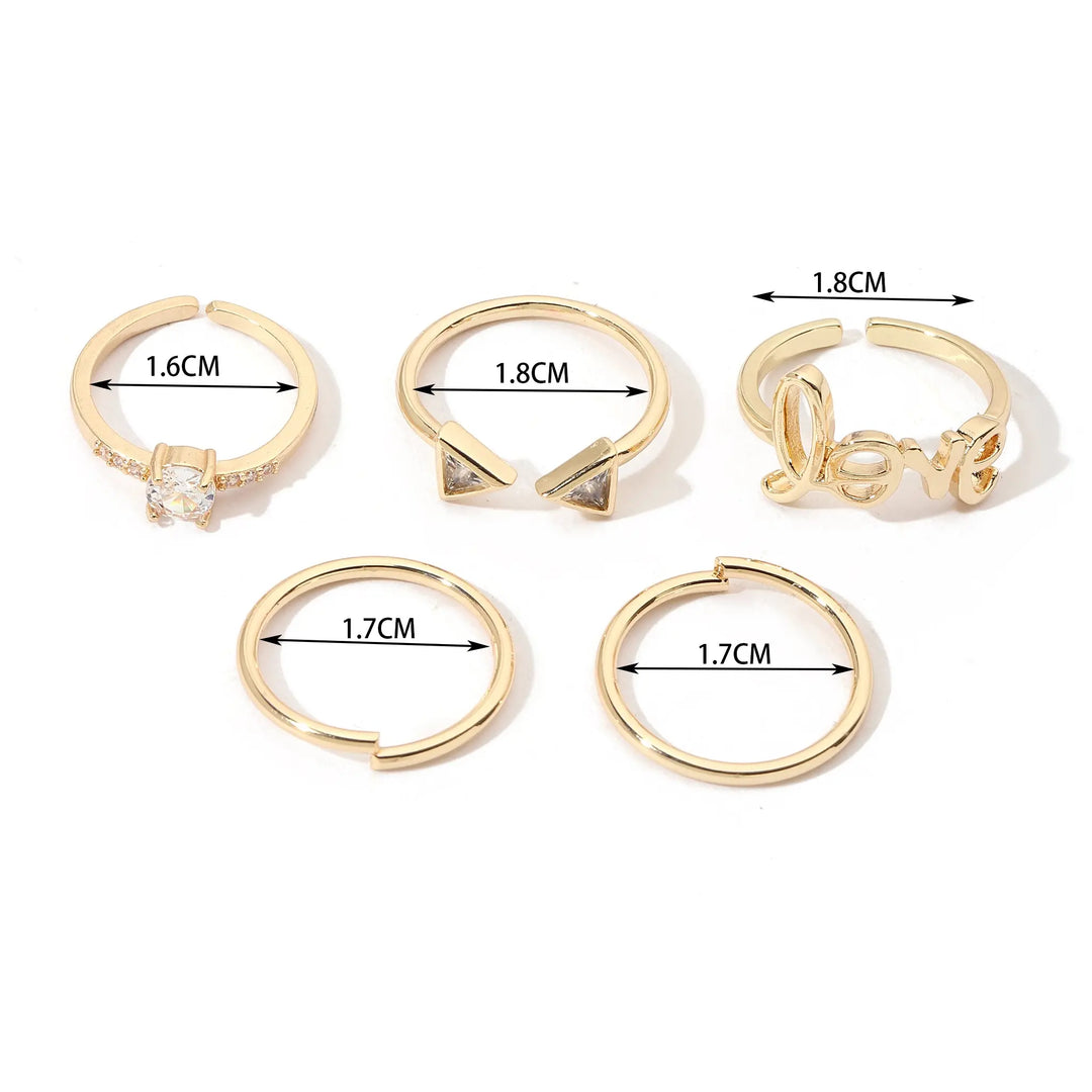 Set Of 5 Alexa Rings | Salty