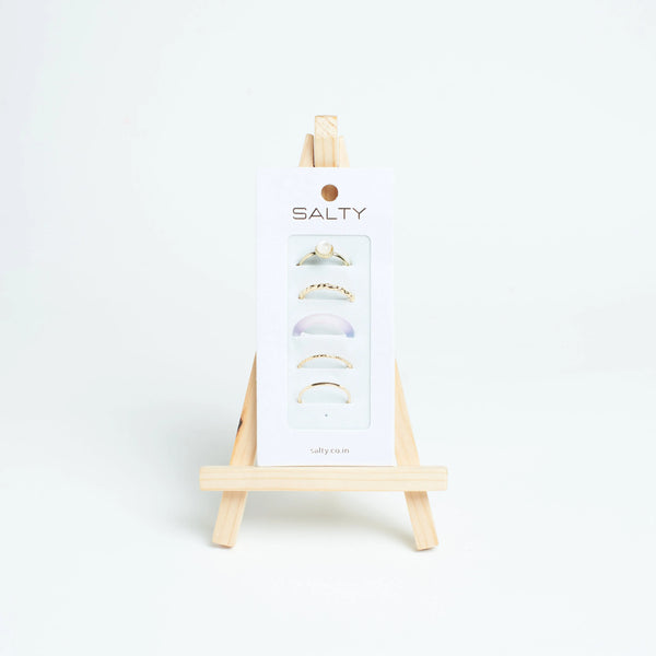 Set Of 5 Rain & Sunshine Rings