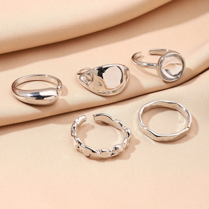 Set Of 5 Silver Sage Rings | Salty