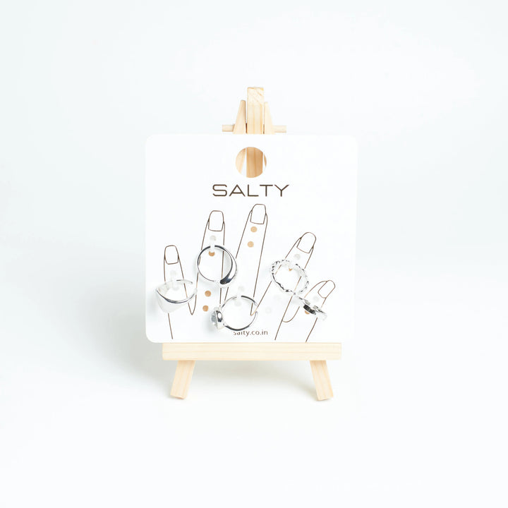 Set Of 5 Silver Sage Rings | Salty