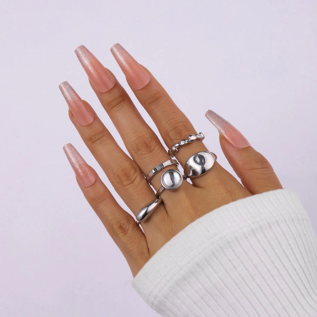 Set Of 5 Silver Sage Rings | Salty