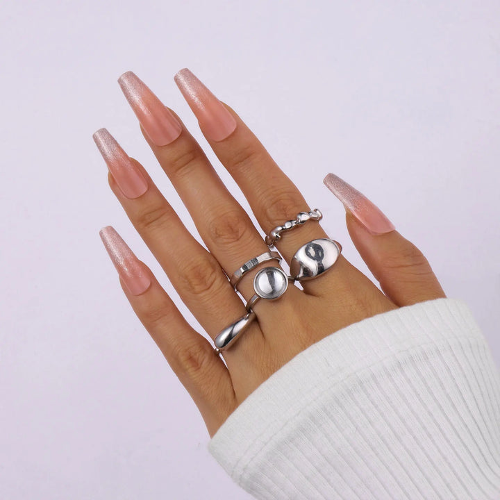 Set Of 5 Silver Sage Rings | Salty