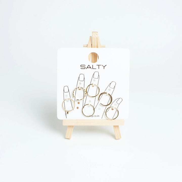 Set Of 6 Golden Sage Rings | Salty