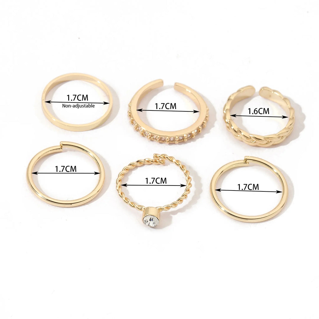 Set Of 6 Golden Sage Rings | Salty