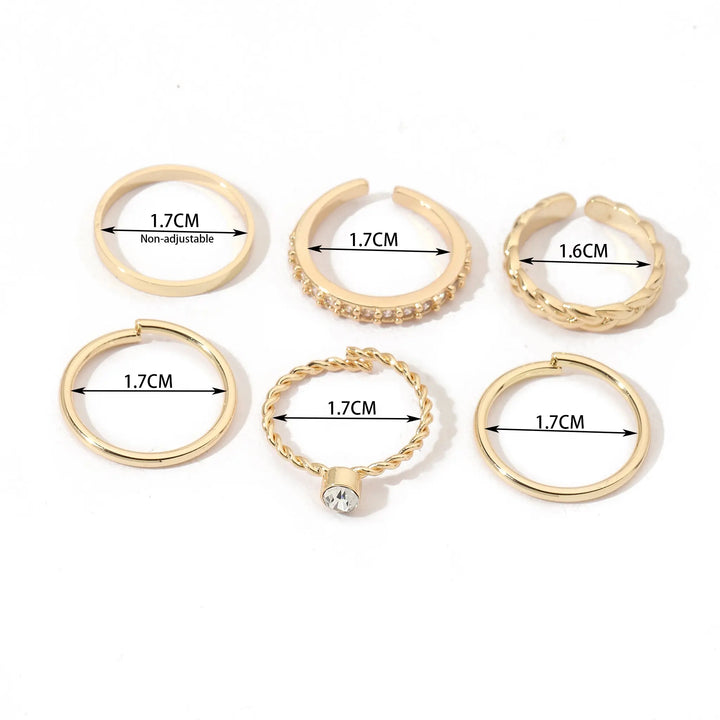 Set Of 6 Golden Sage Rings | Salty