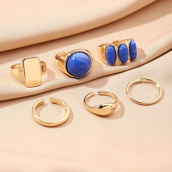 Set Of 6 Streetwise Rings