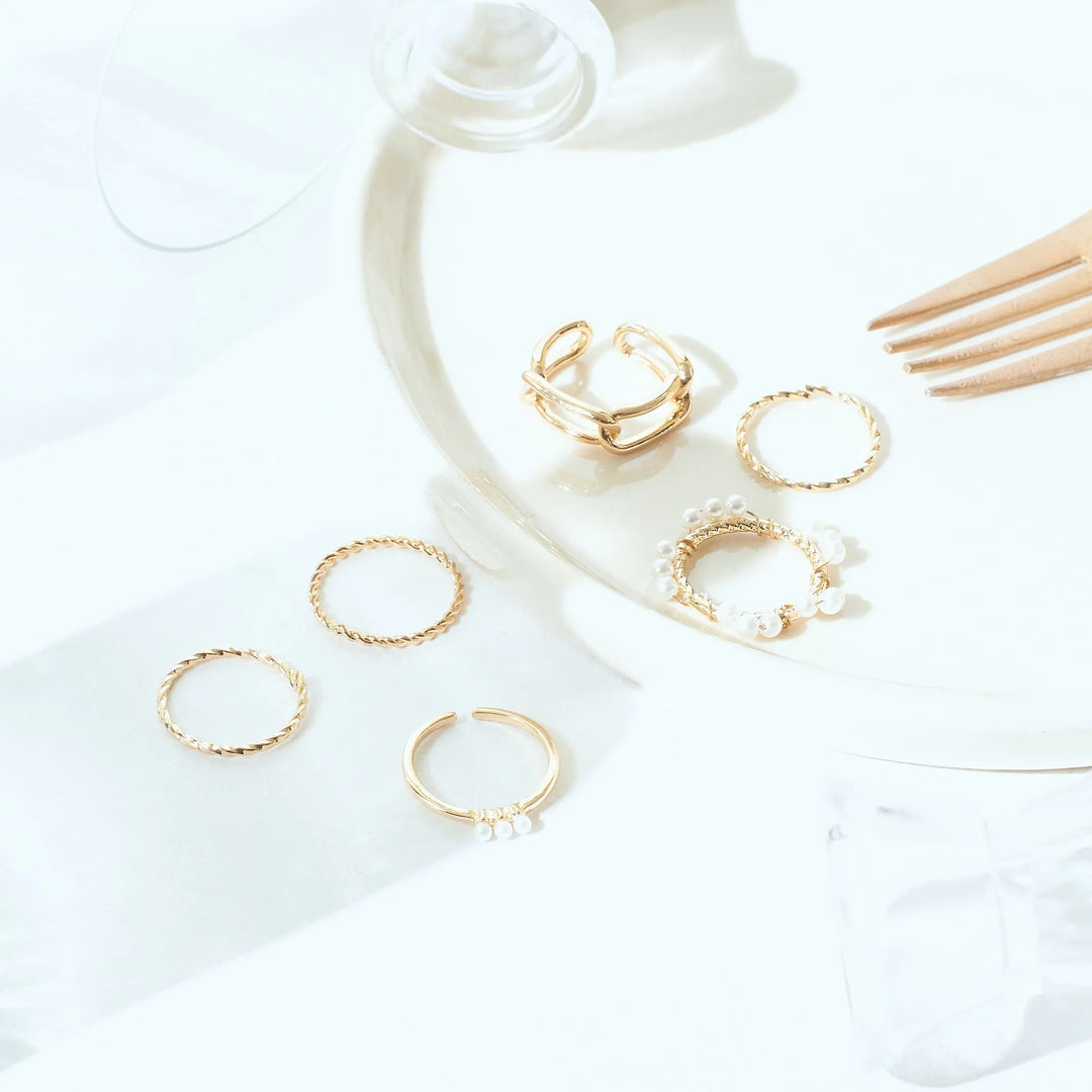 Set Of 6 Vortex Vogue Rings | Salty