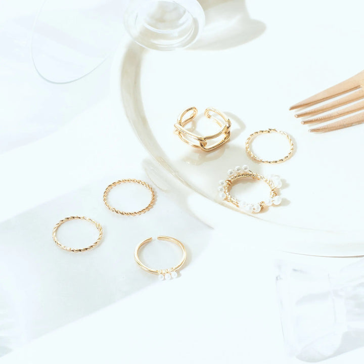 Set Of 6 Vortex Vogue Rings | Salty