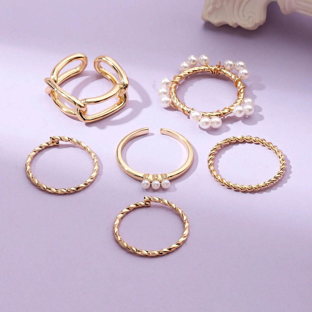 Set Of 6 Vortex Vogue Rings | Salty