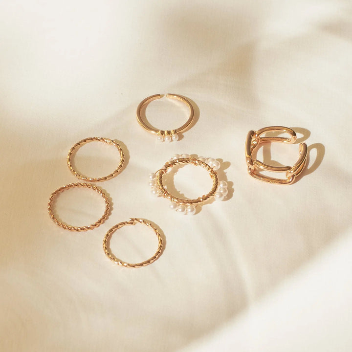 Set Of 6 Vortex Vogue Rings | Salty