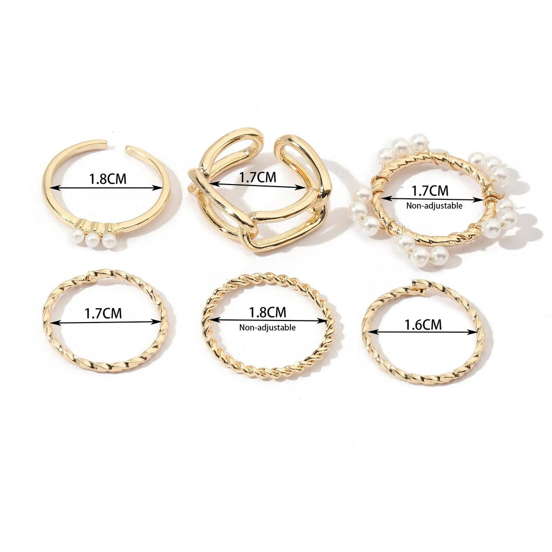 Set Of 6 Vortex Vogue Rings | Salty