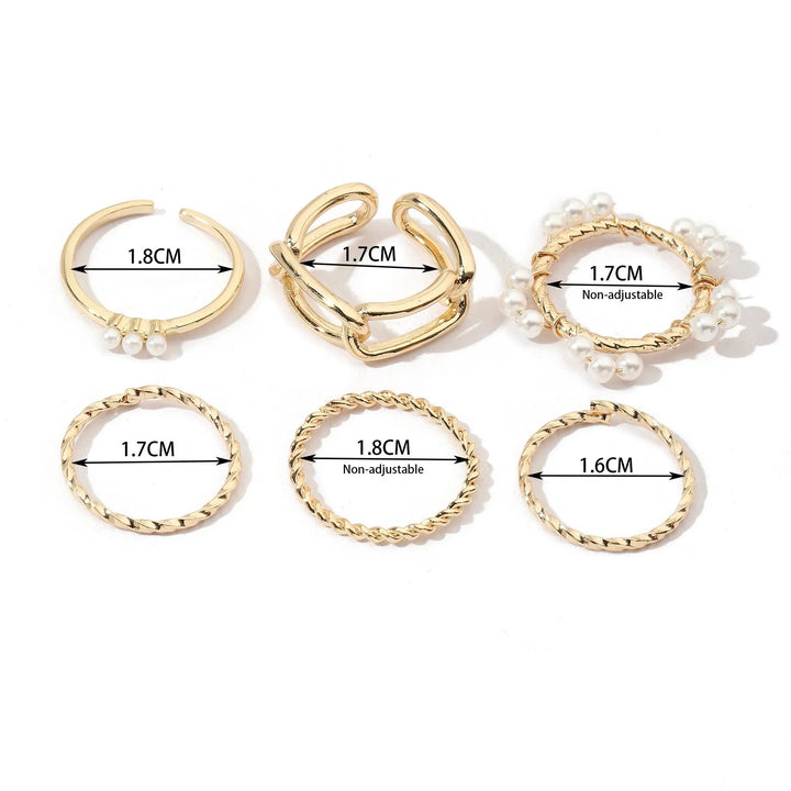 Set Of 6 Vortex Vogue Rings | Salty