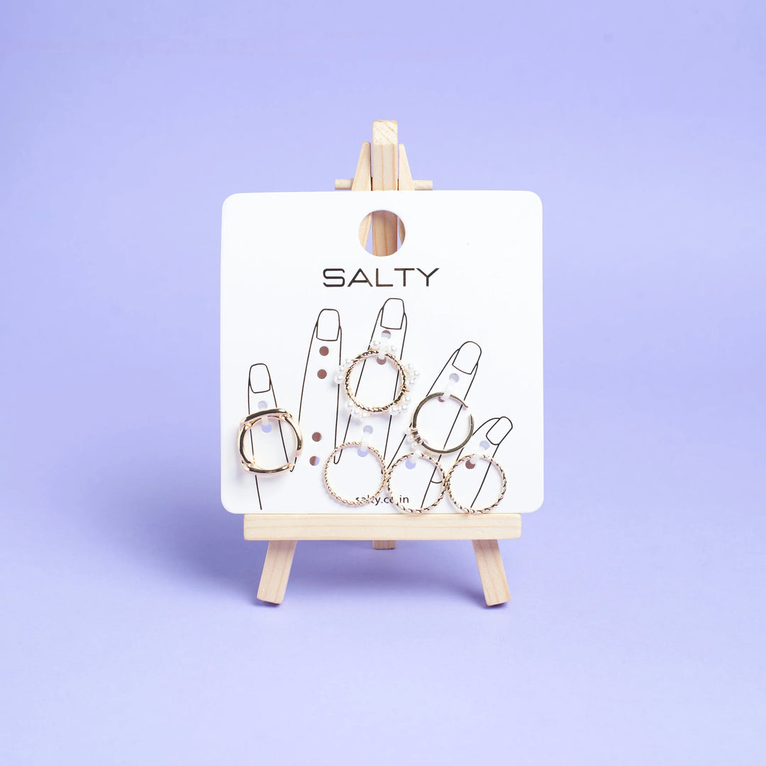 Set Of 6 Vortex Vogue Rings | Salty