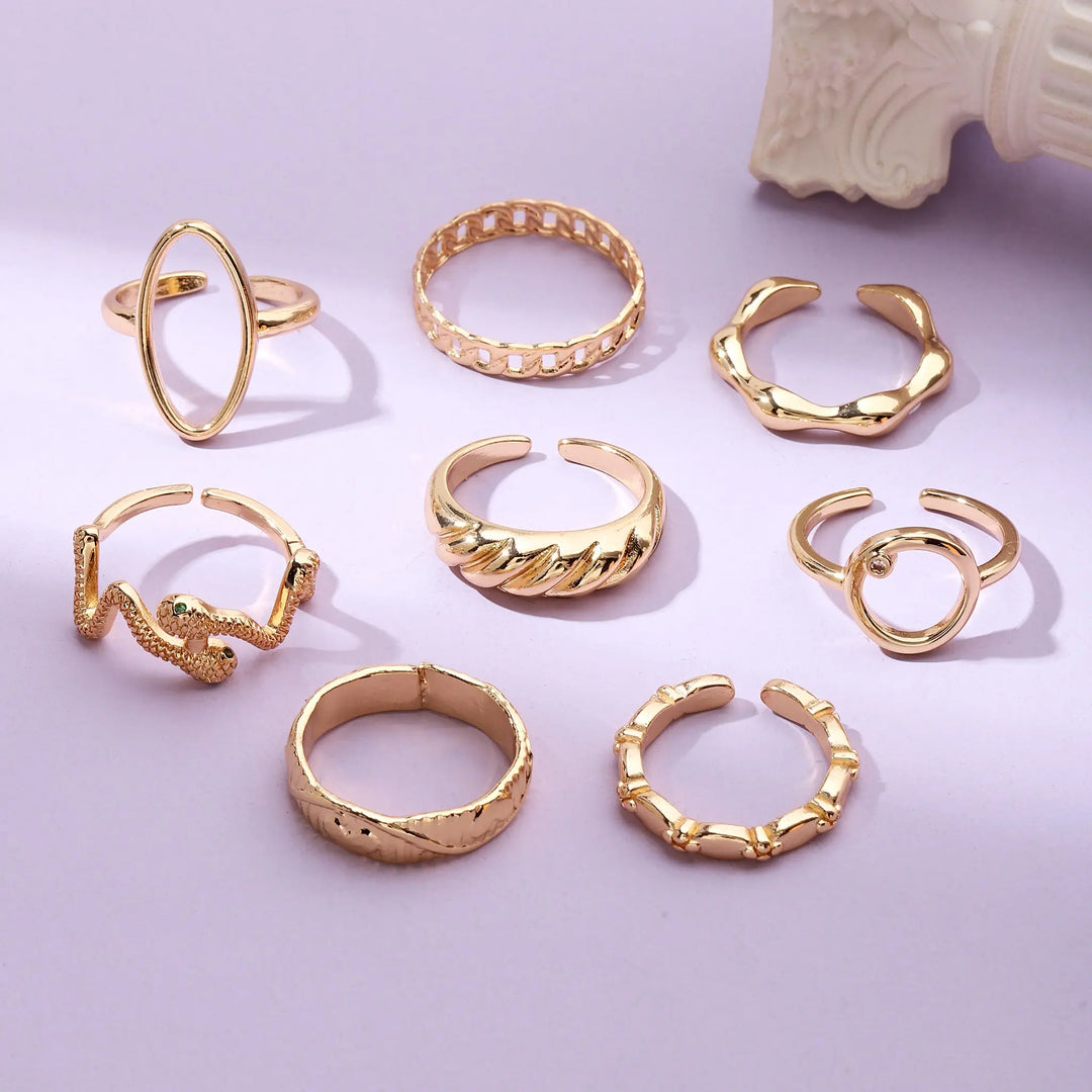 Set Of 8 Cascade of Love Rings | Salty