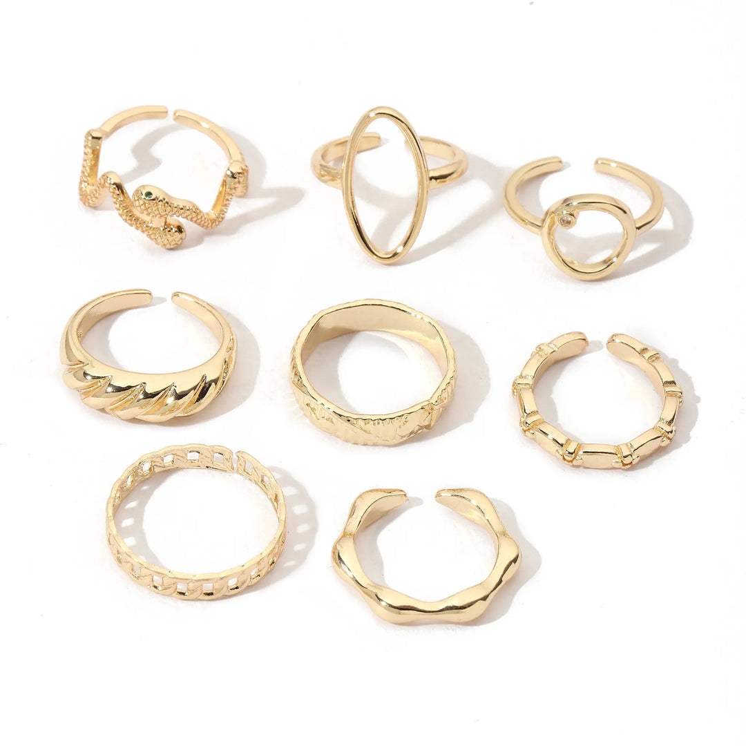 Set Of 8 Cascade of Love Rings | Salty