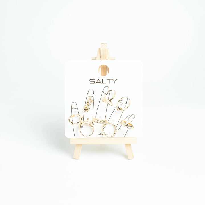 Set Of 8 Cascade of Love Rings | Salty