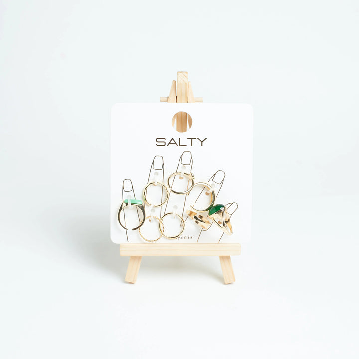 Set Of 8 Ignite Emerald Rings | Salty