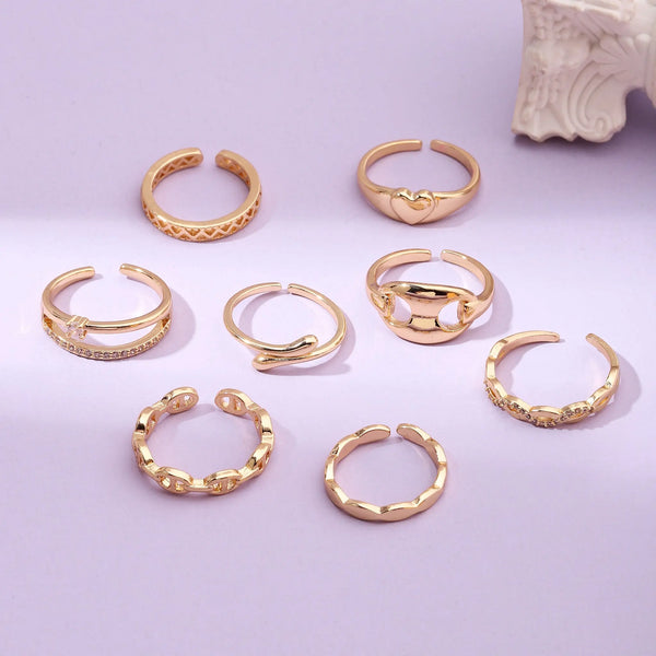 Set Of 8 Linked Eternity Rings