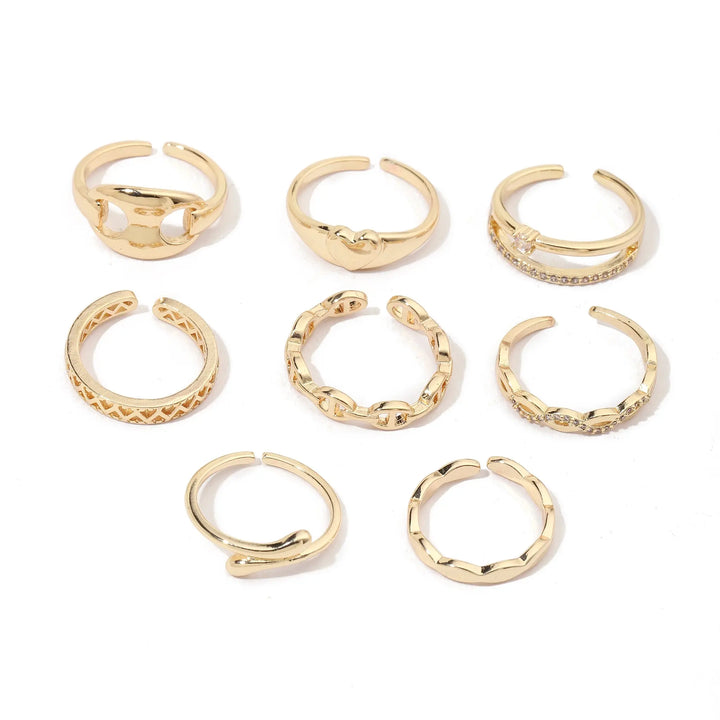 Set Of 8 Linked Eternity Rings | Salty