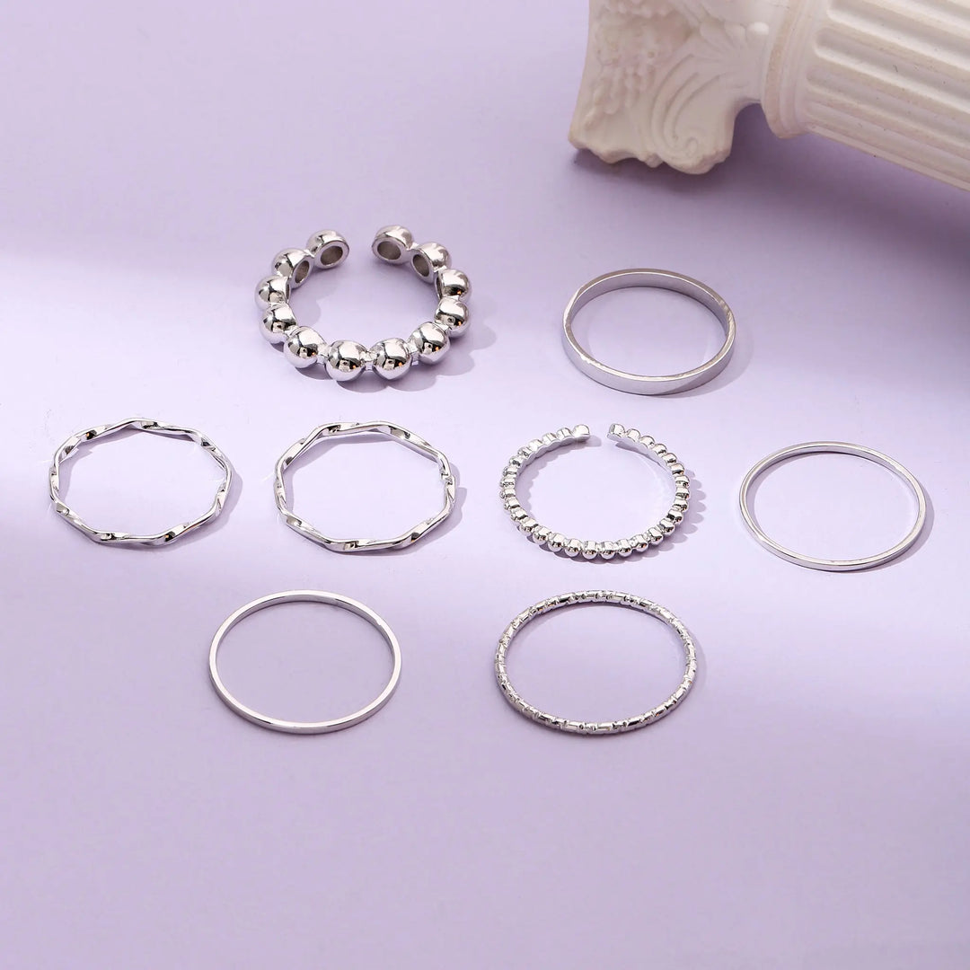 Set Of 8 Nested Whispers Rings | Salty