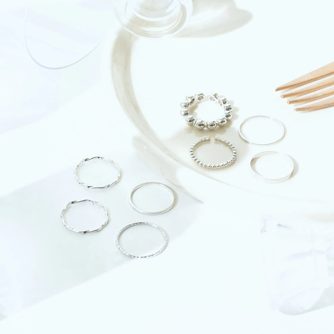 Set Of 8 Nested Whispers Rings | Salty