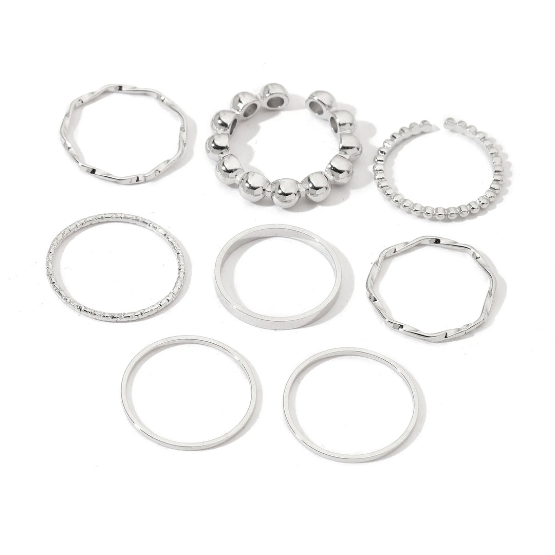 Set Of 8 Nested Whispers Rings | Salty