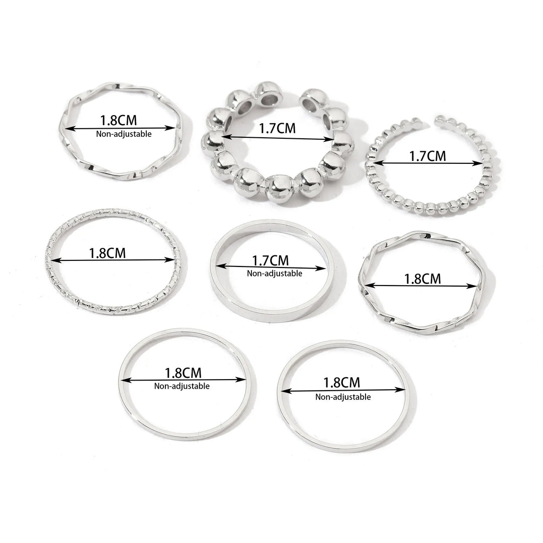 Set Of 8 Nested Whispers Rings | Salty