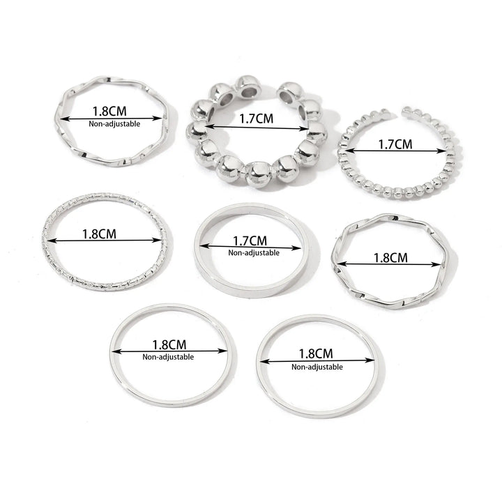 Set Of 8 Nested Whispers Rings | Salty