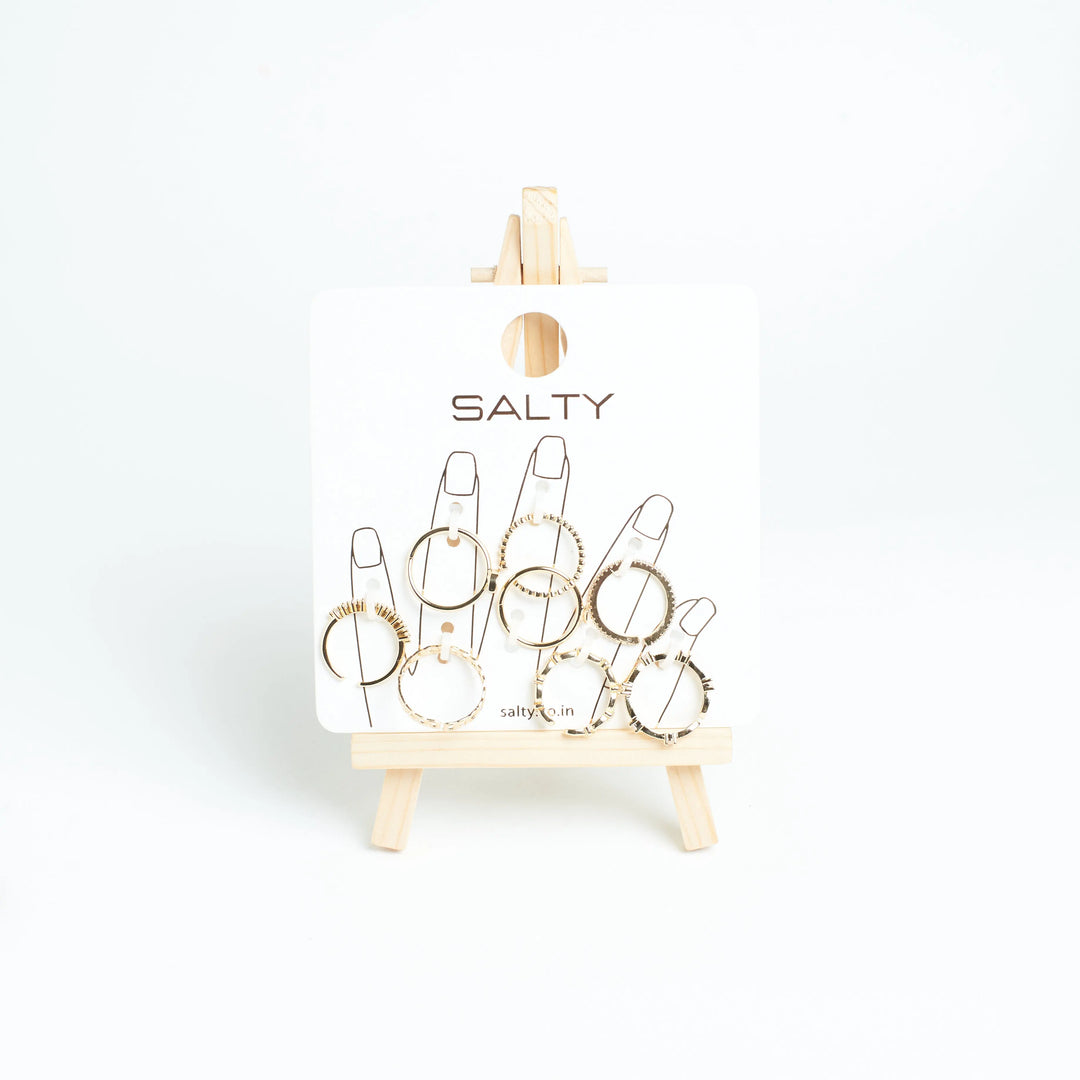 Set Of 8 Stairway to Bliss Rings | Salty