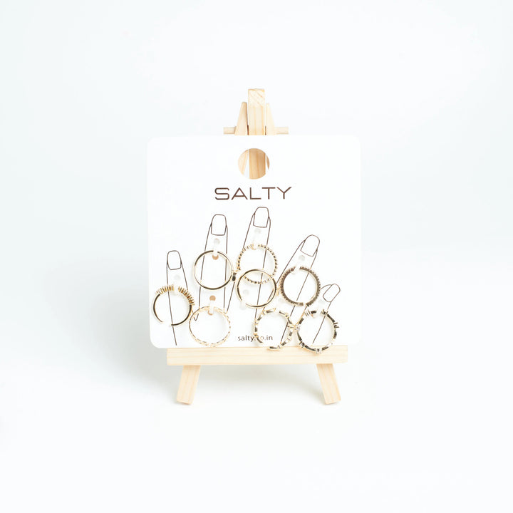 Set Of 8 Stairway to Bliss Rings | Salty