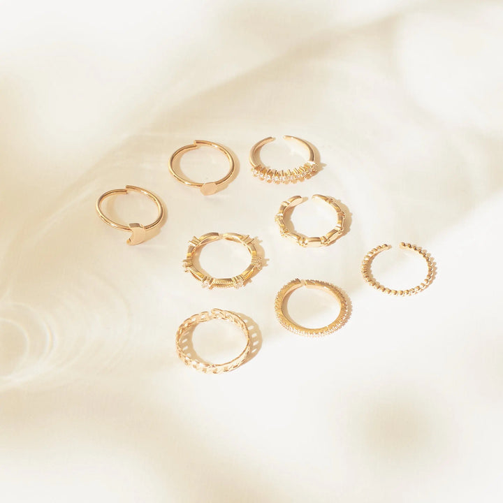 Set Of 8 Stairway to Bliss Rings | Salty
