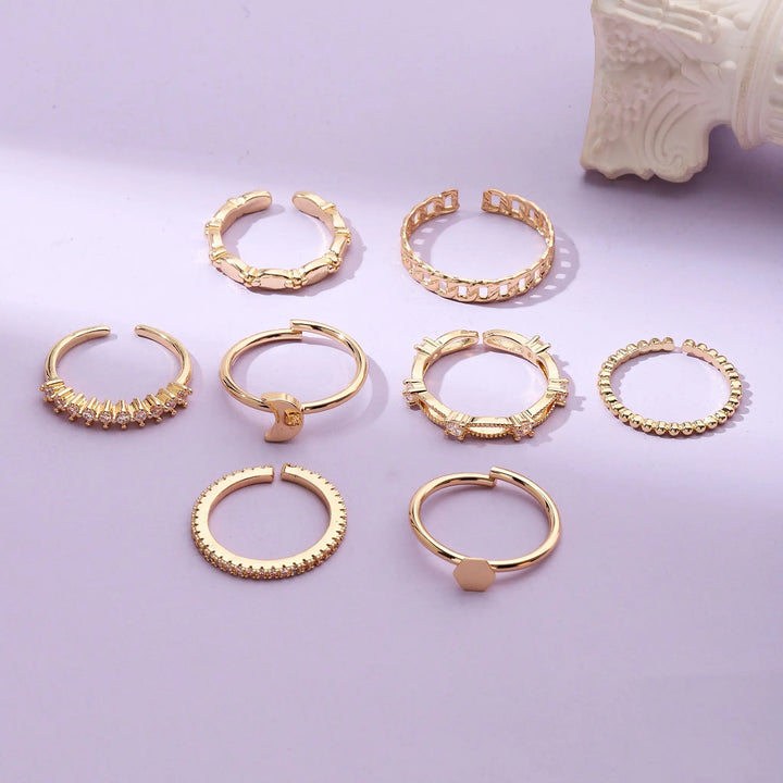 Set Of 8 Stairway to Bliss Rings | Salty