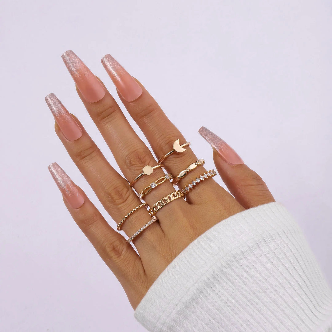 Set Of 8 Stairway to Bliss Rings | Salty