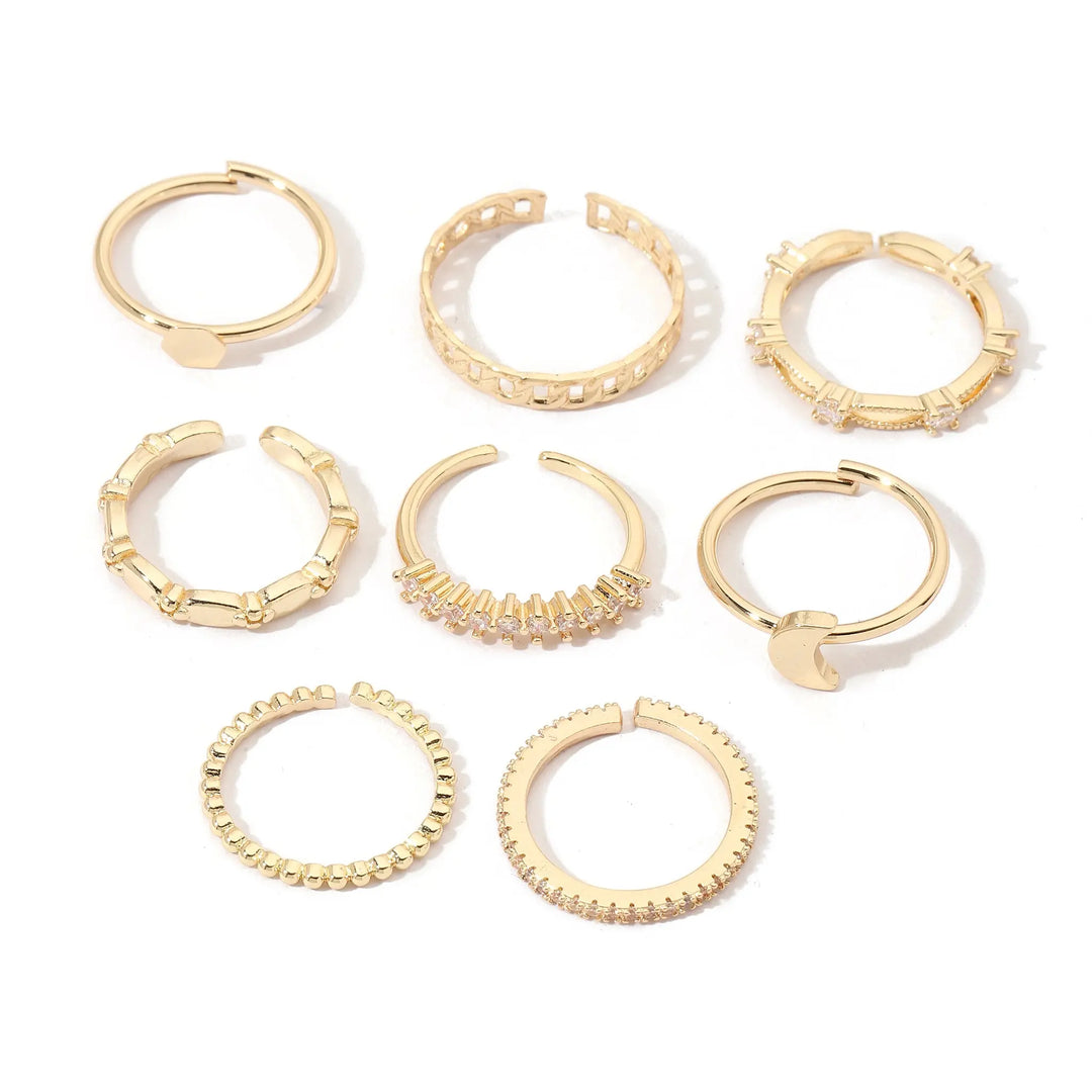 Set Of 8 Stairway to Bliss Rings | Salty
