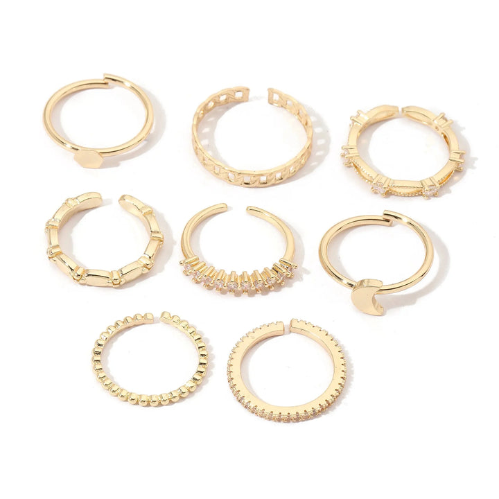 Set Of 8 Stairway to Bliss Rings | Salty