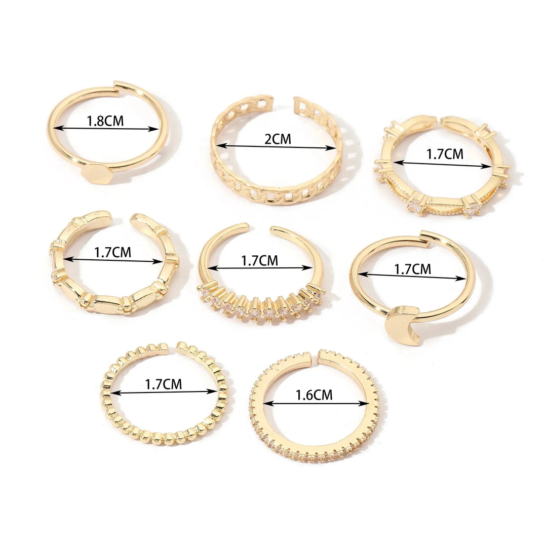 Set Of 8 Stairway to Bliss Rings | Salty