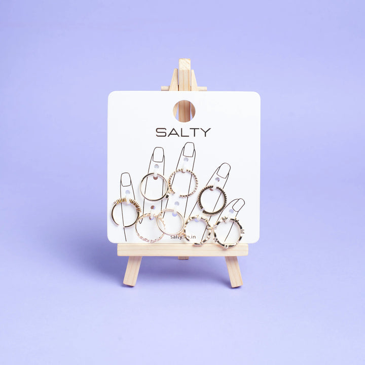 Set Of 8 Stairway to Bliss Rings | Salty