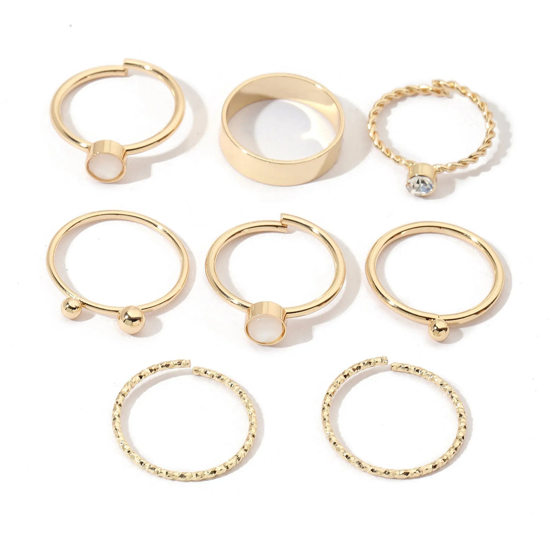 Set Of 8 Tiered Elegance Rings | Salty