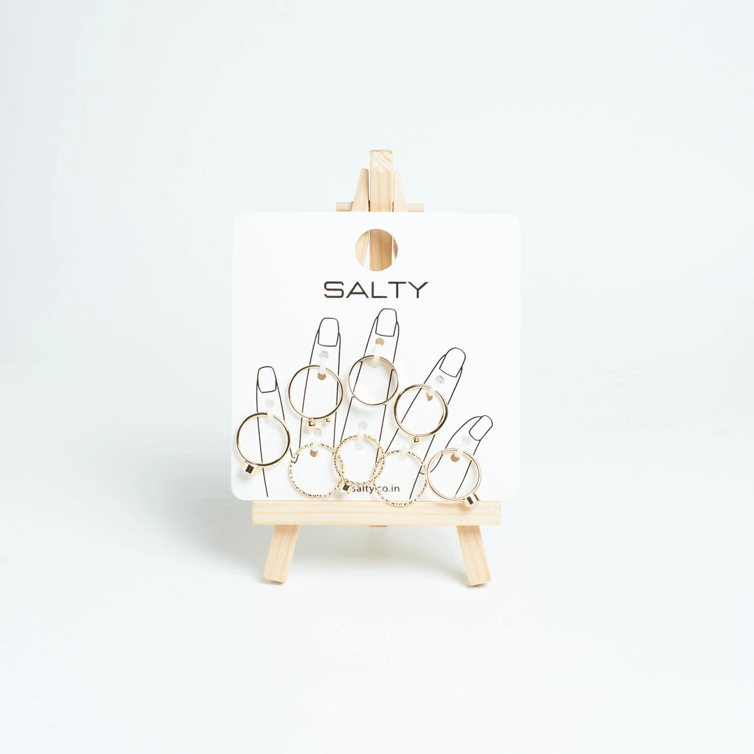 Set Of 8 Tiered Elegance Rings | Salty