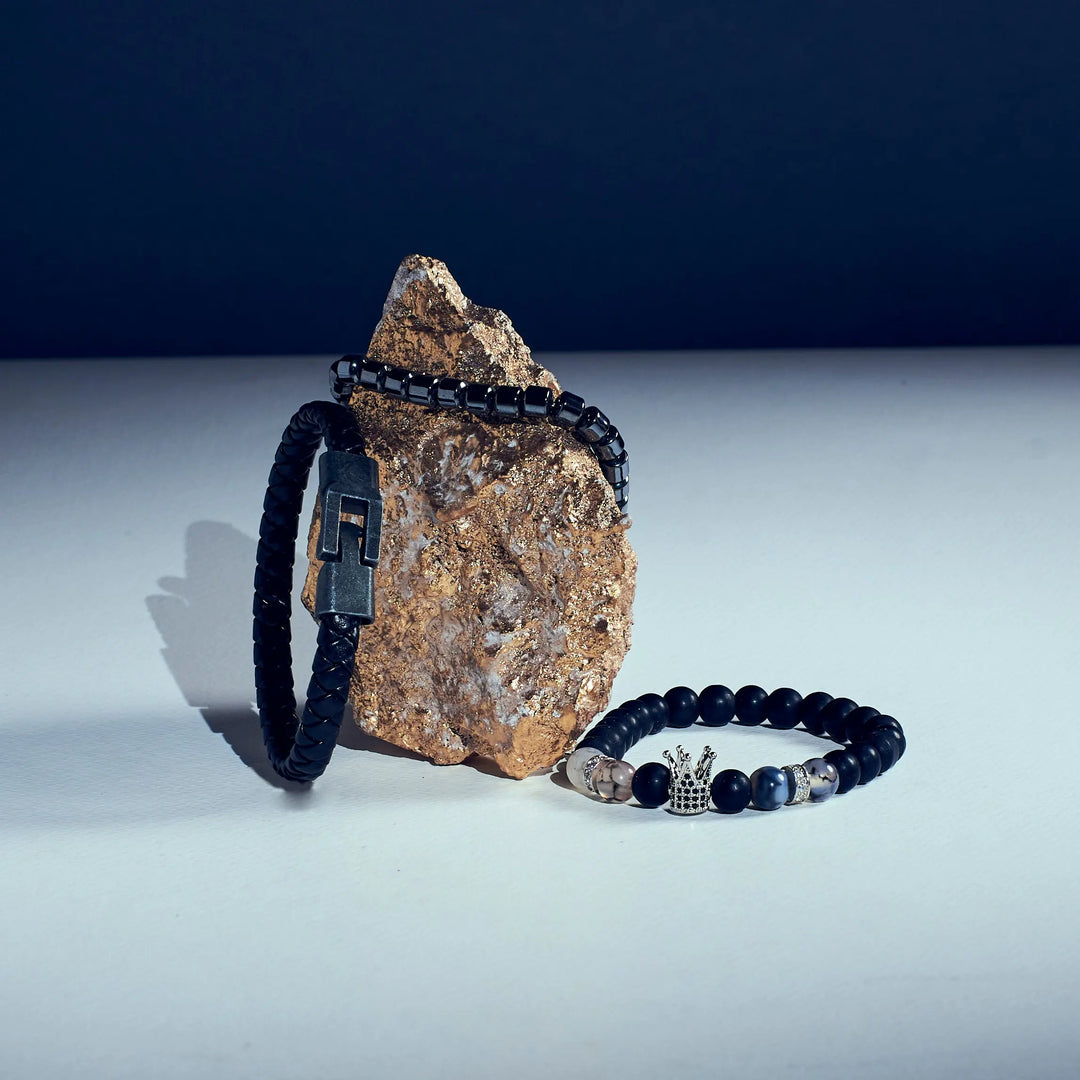 Set of 3 King's Power Beaded Bracelet | Salty