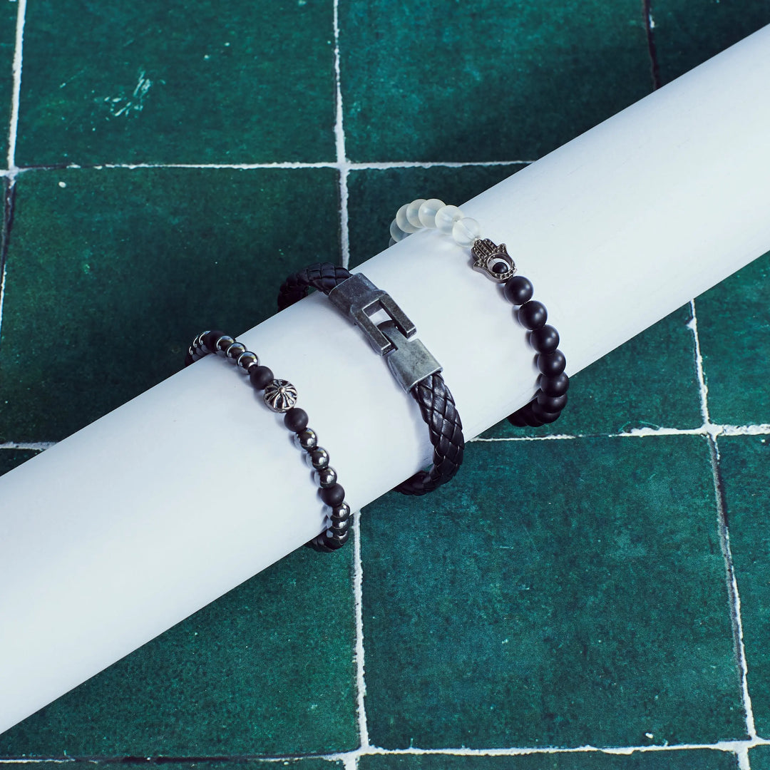 Set of 3 Malocchio Beaded Bracelets | Salty