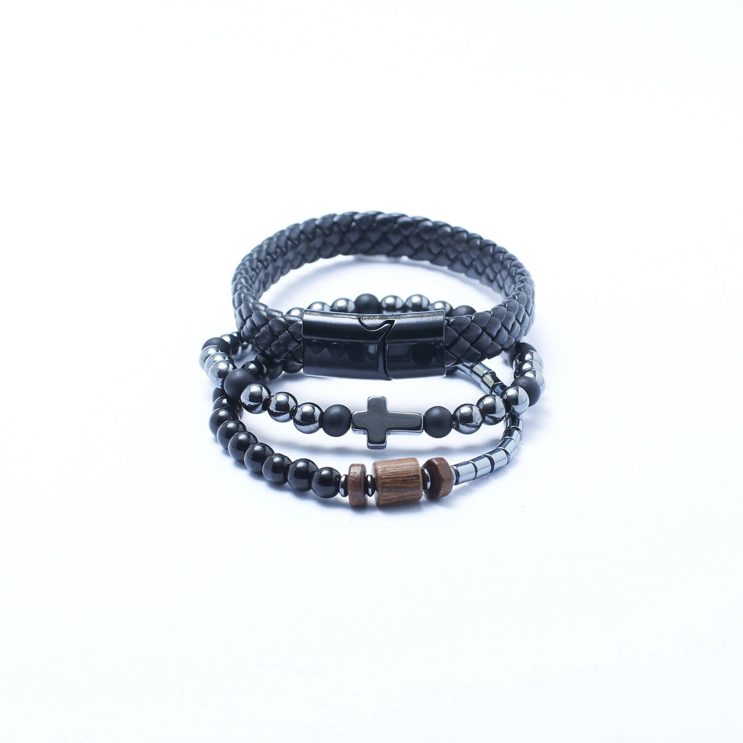 Set of 3 Midnight Mercy Beaded Bracelets | Salty