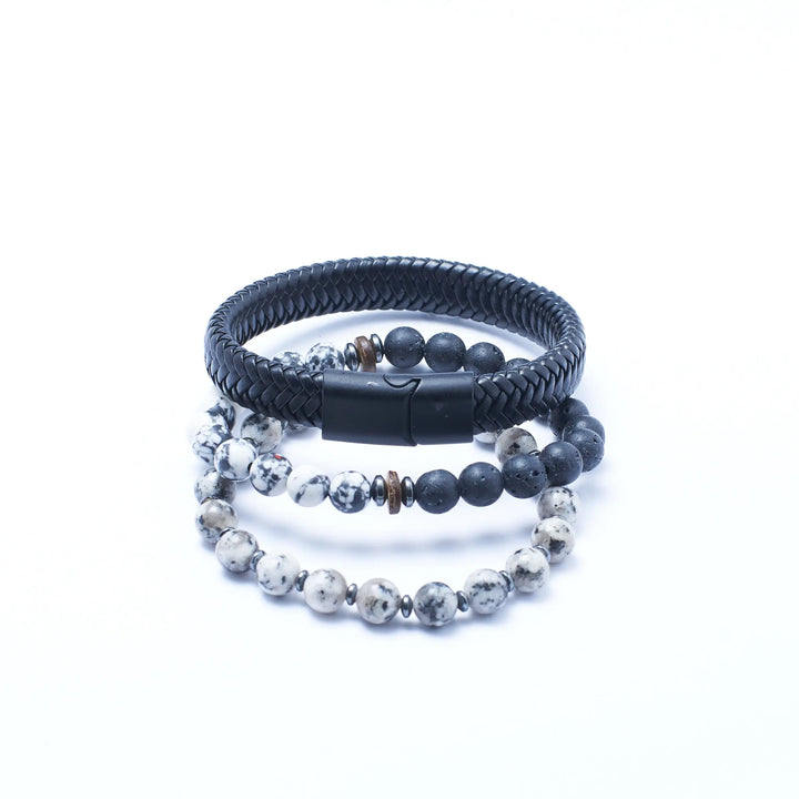 Set of 3 Volcanic Healing Stone Bracelets | Salty