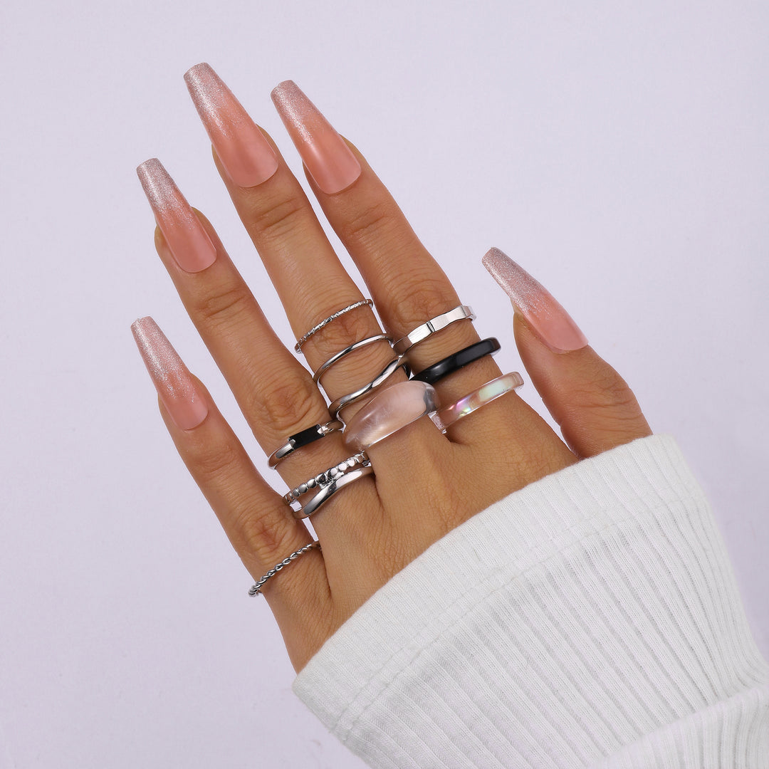 Set Of 10 Stackable Harmony Rings | Salty