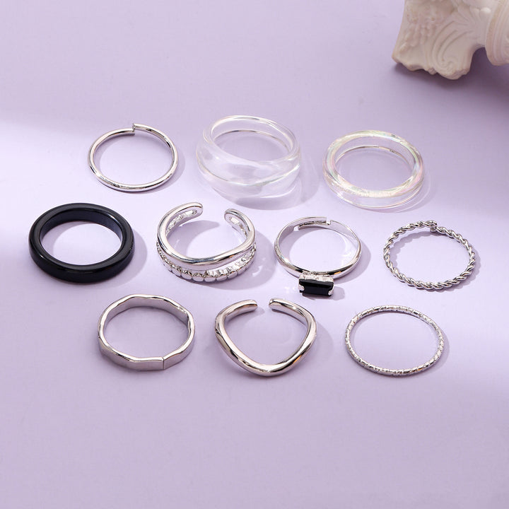 Set Of 10 Stackable Harmony Rings | Salty