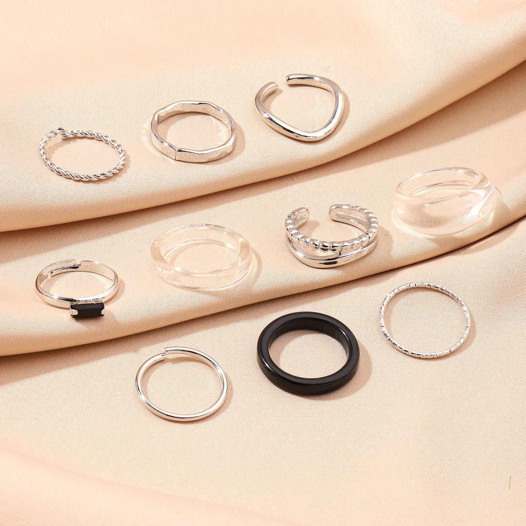 Set Of 10 Stackable Harmony Rings | Salty
