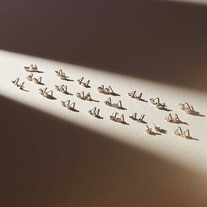 Set Of 20 Celestial Silver Studs