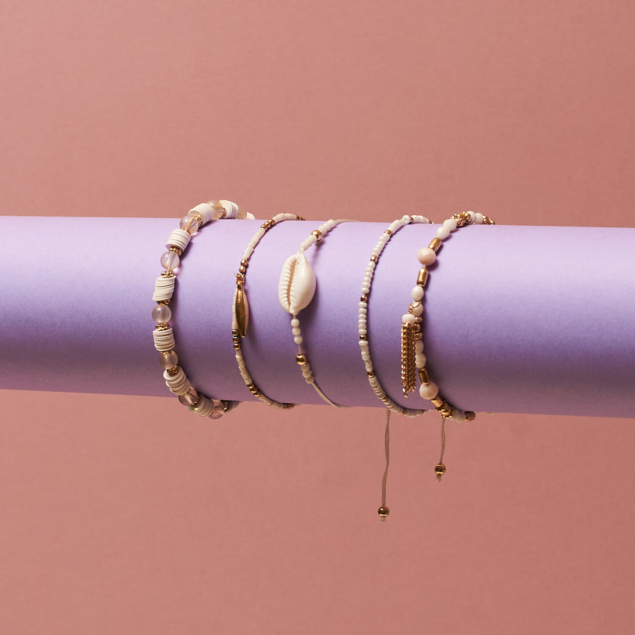 Set Of 5 Beach Baby White Bands Salty Salty Accessories